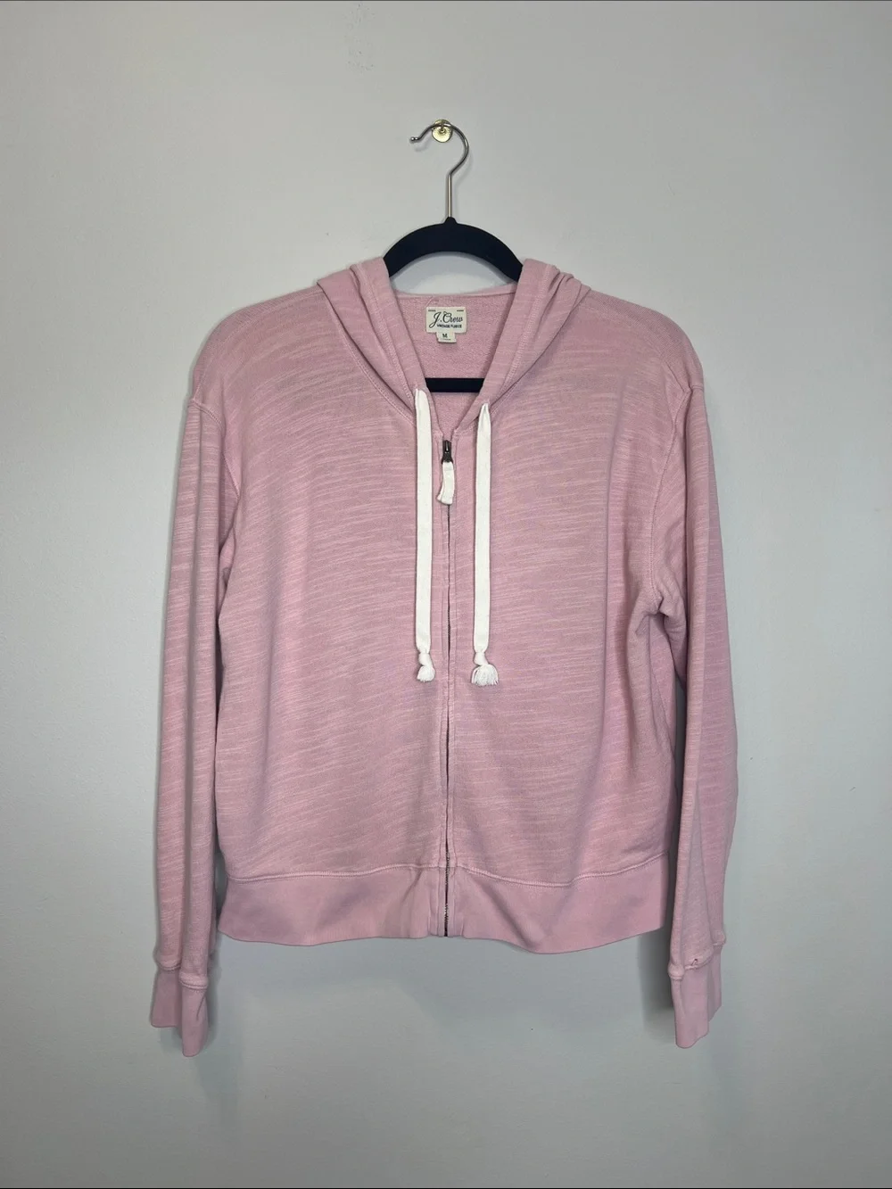 J. Crew Cropped Full Zip hoodie in vintage cotton Terry size Medium